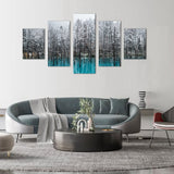 Winter Forest Reflection Canvas Wall Art