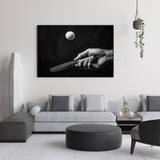 Black and White Table Tennis Moment-Canvas Wall Art