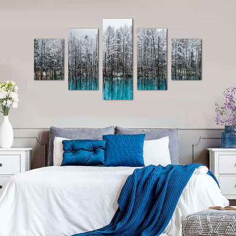 Winter Forest Reflection Canvas Wall Art