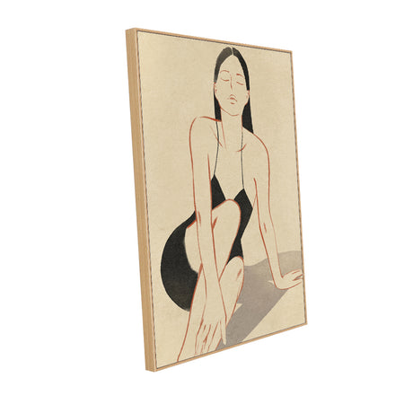 Elegant Minimalist Woman in Black Canvas Wall Art