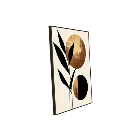 Modern Botanical Gold And Black Canvas Wall Art