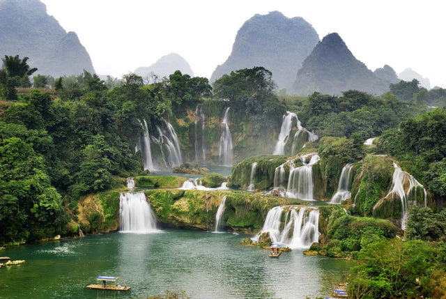 Dreamy Tiers of Ban Gioc Waterfalls Canvas Wall Art