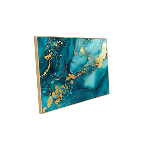 Turquoise And Gold Canvas Wall Art