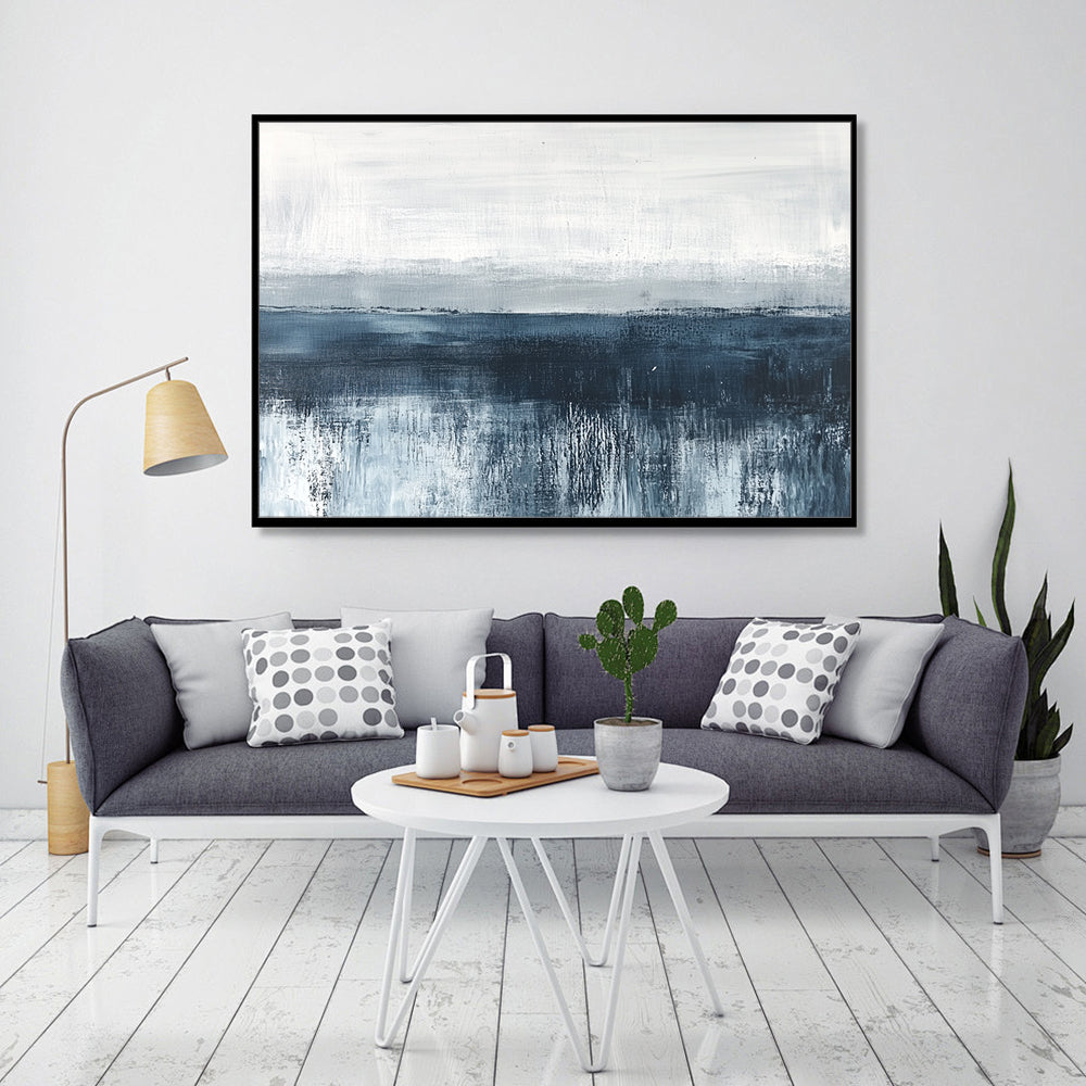 Modern Blue Horizon Canvas Wall Art