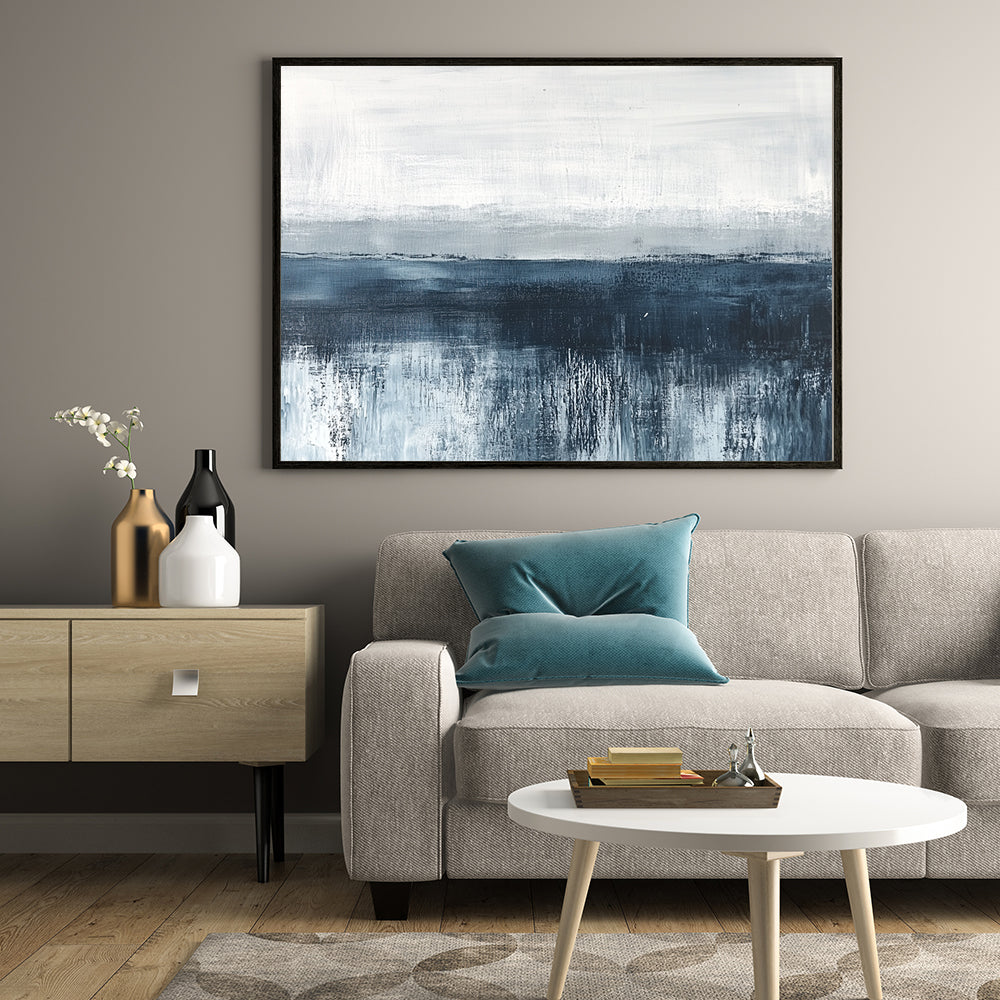 Modern Blue Horizon Canvas Wall Art