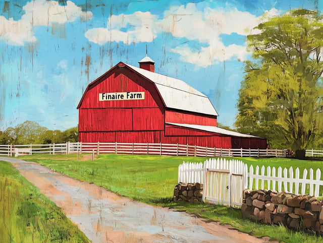 "Rustic Red Barn" Canvas Wall Art – A Touch of Countryside Charm