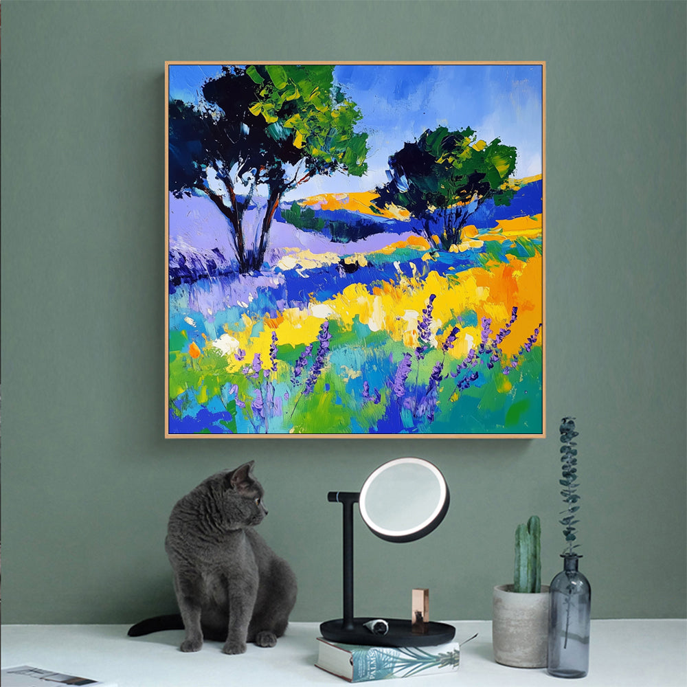 Vibrant Countryside Landscape Canvas Wall Art