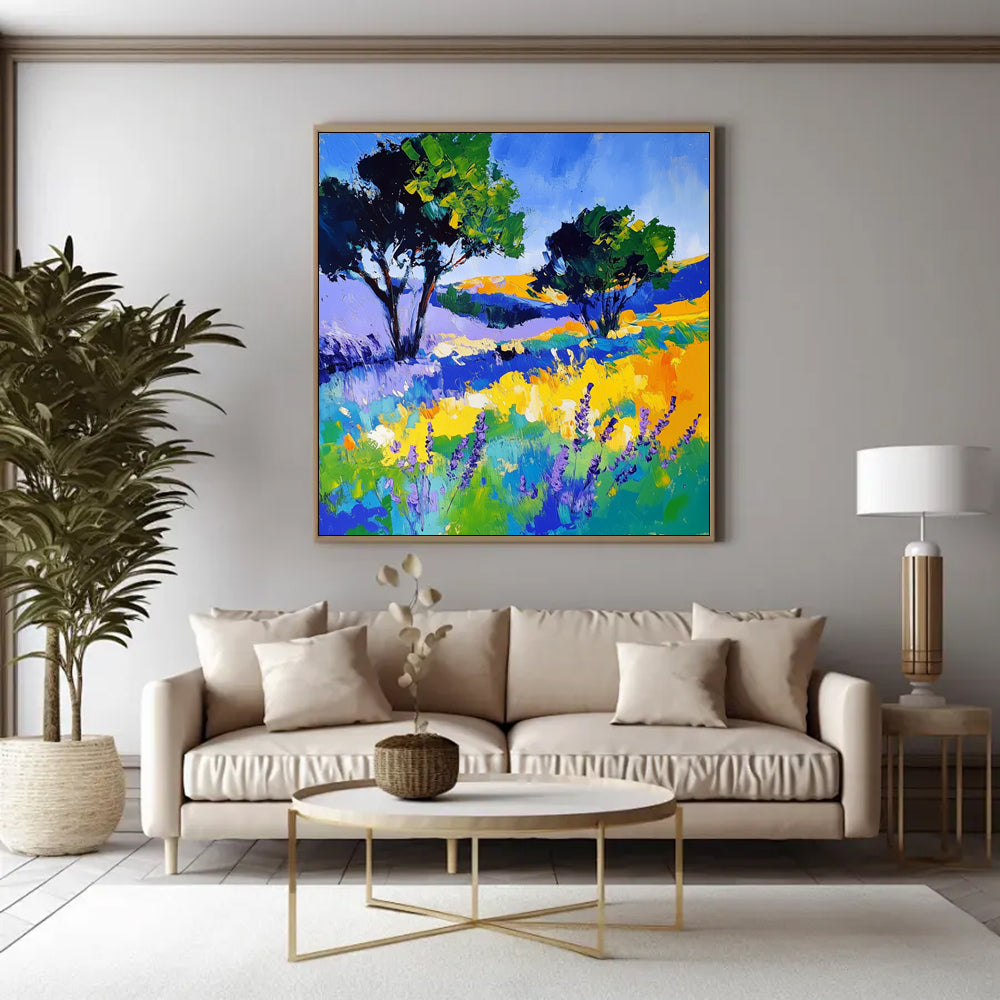 Vibrant Countryside Landscape Canvas Wall Art