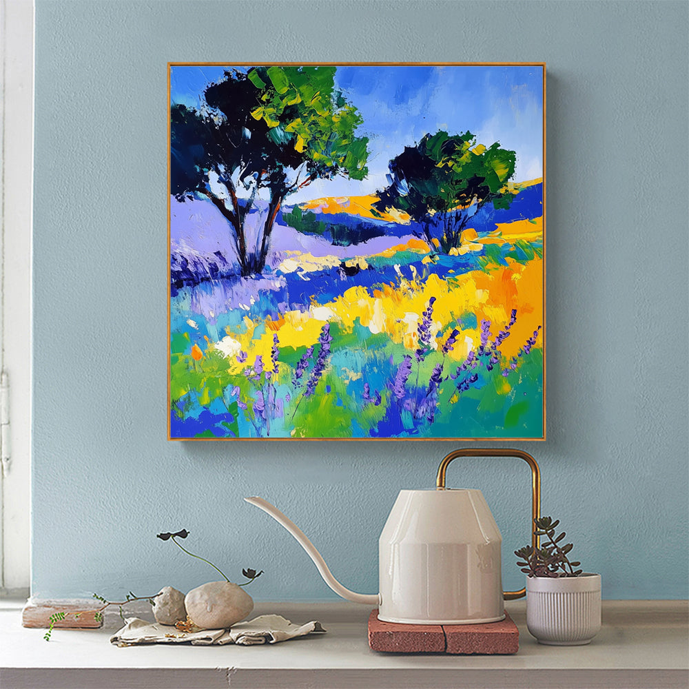 Vibrant Countryside Landscape Canvas Wall Art