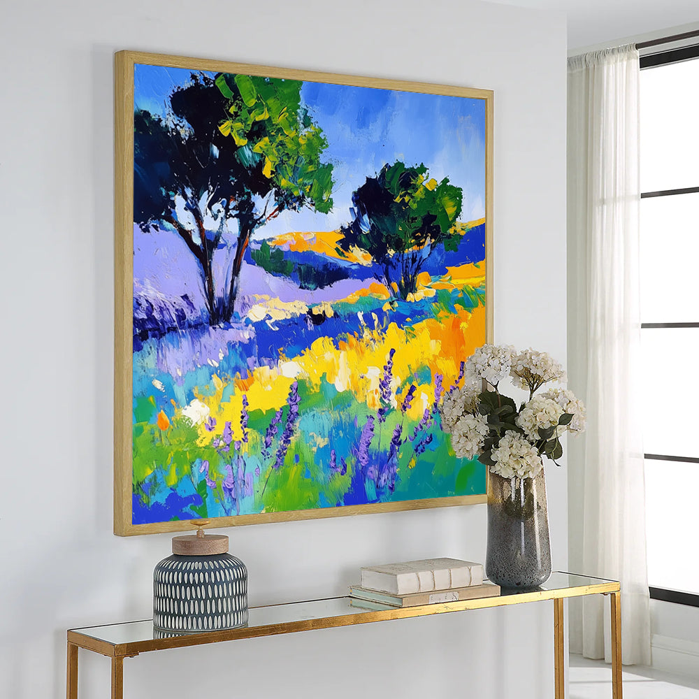 Vibrant Countryside Landscape Canvas Wall Art