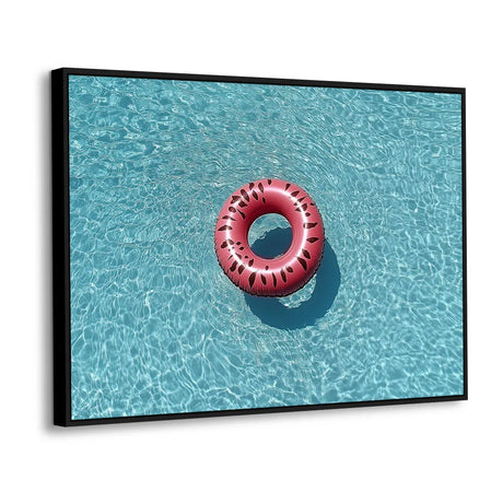 Summer Vibes with Watermelon Float Canvas Wall Art