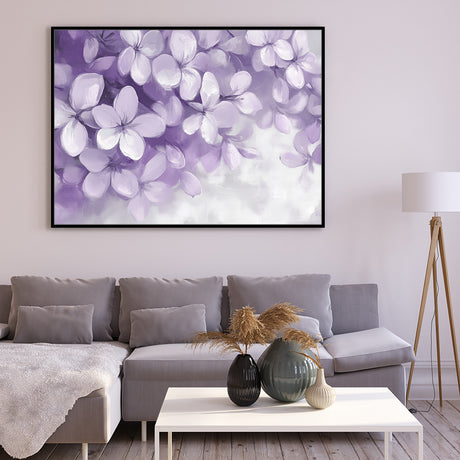 Elegant Purple Floral Canvas Wall Art