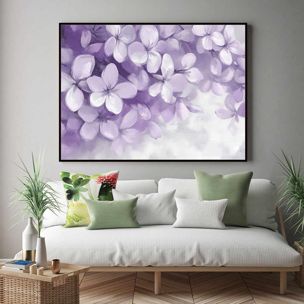 Elegant Purple Floral Canvas Wall Art