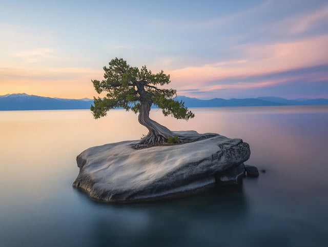 Serene Lone Tree Canvas Wall Art