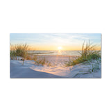 Golden Beach Dunes at Sunset Canvas Wall Art