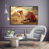 Desert Majesty: Camel and Pyramid Canvas Wall Art