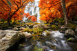 Autumn Serenity Waterfall Canvas Wall Art