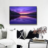 Serene Lake Reflection At Sunset - Tranquil Twilight Canvas Wall Art
