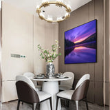 Serene Lake Reflection At Sunset - Tranquil Twilight Canvas Wall Art