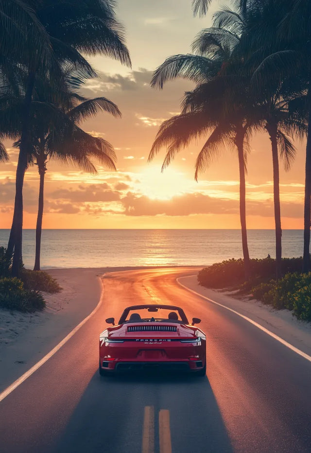 Sunset Drive Canvas Wall Art