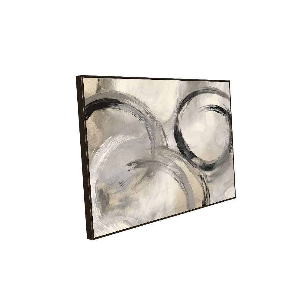 Monochrome Circular Canvas Wall Art 