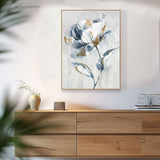 Abstract Blue and Gold Floral Canvas Wall Art