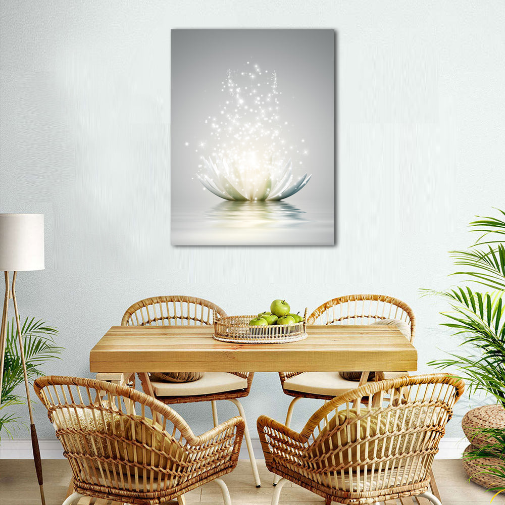 Illuminated Lotus Blossom Canvas Wall Art