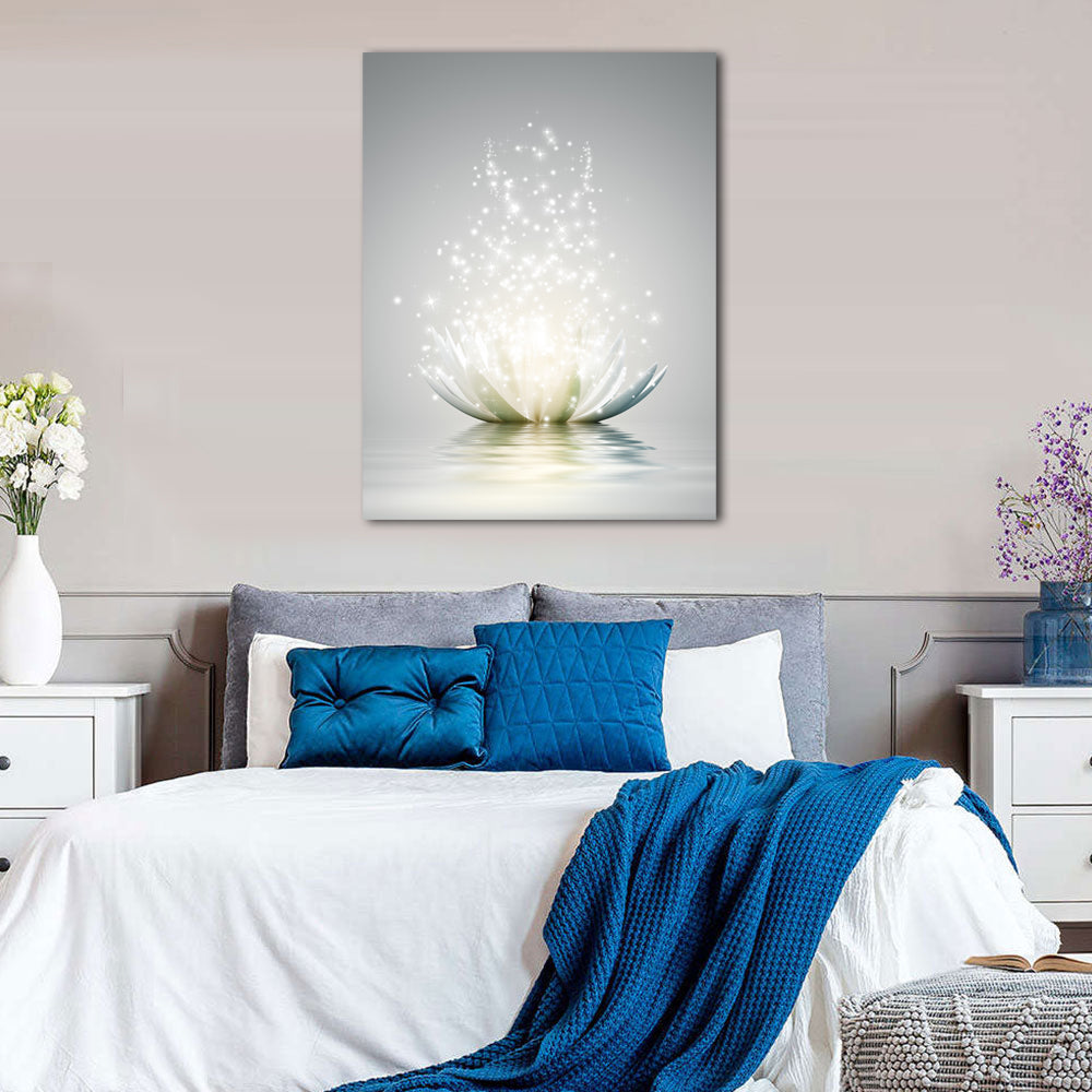 Illuminated Lotus Blossom Canvas Wall Art