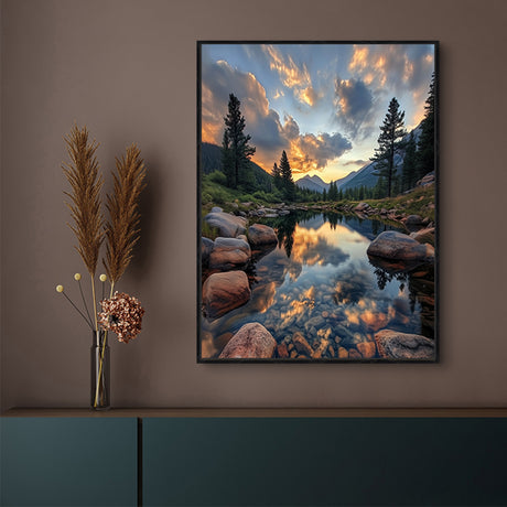 Mountain Sunset Canvas Wall Art - Nature’s Tranquil Beauty