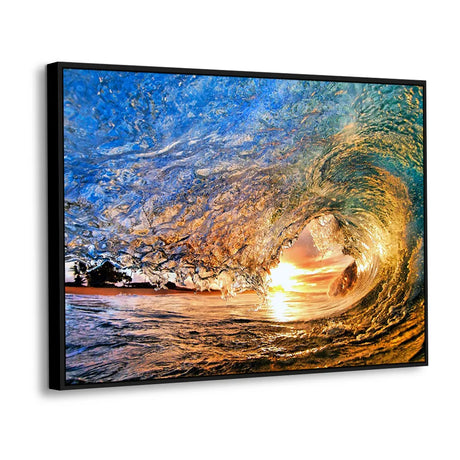 Ocean Wave Tunnel Canvas Wall Art