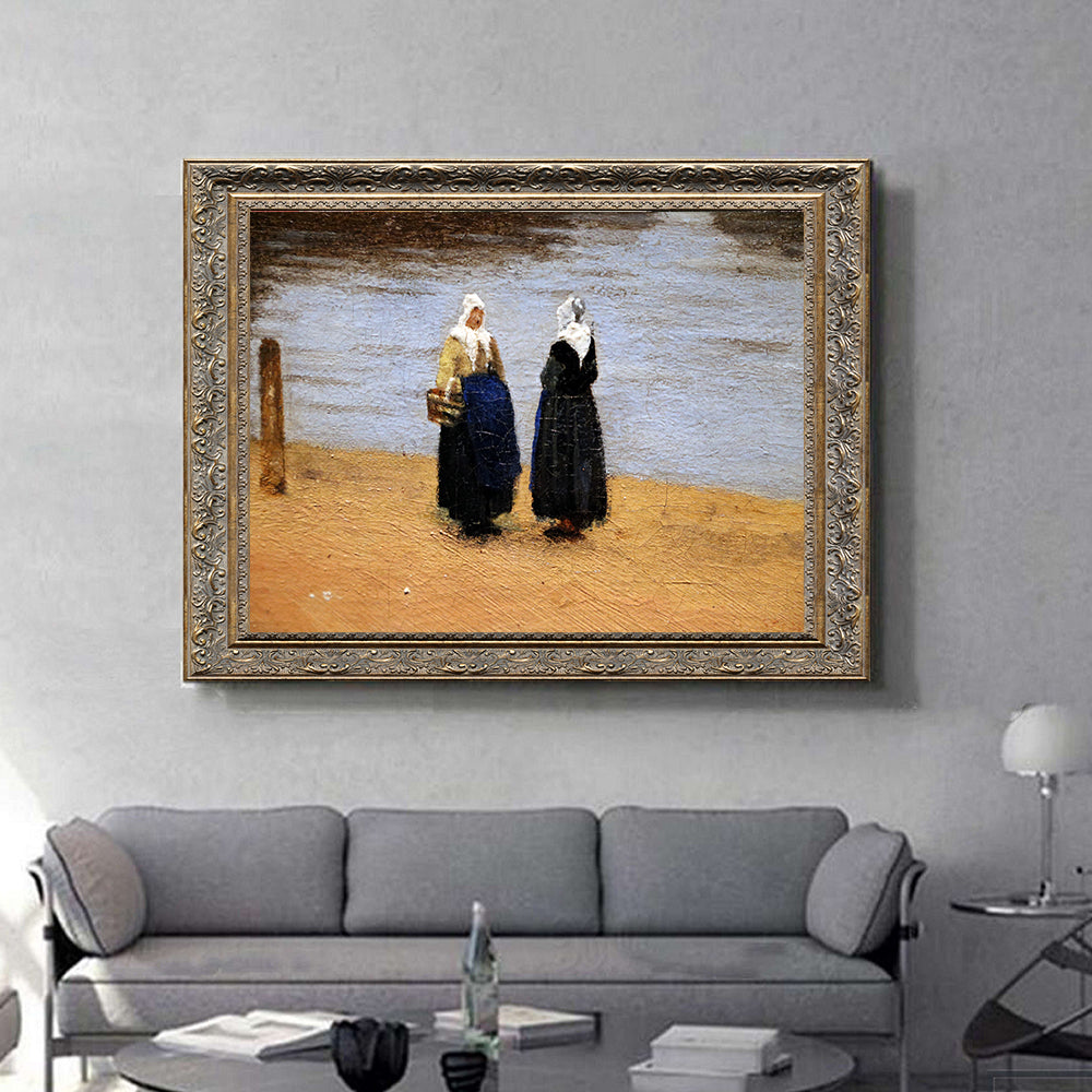 Two Women On The Beach By Johannes Vermeer