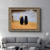 Two Women On The Beach By Johannes Vermeer