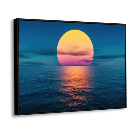 Sunset Over Ocean Canvas Wall Art