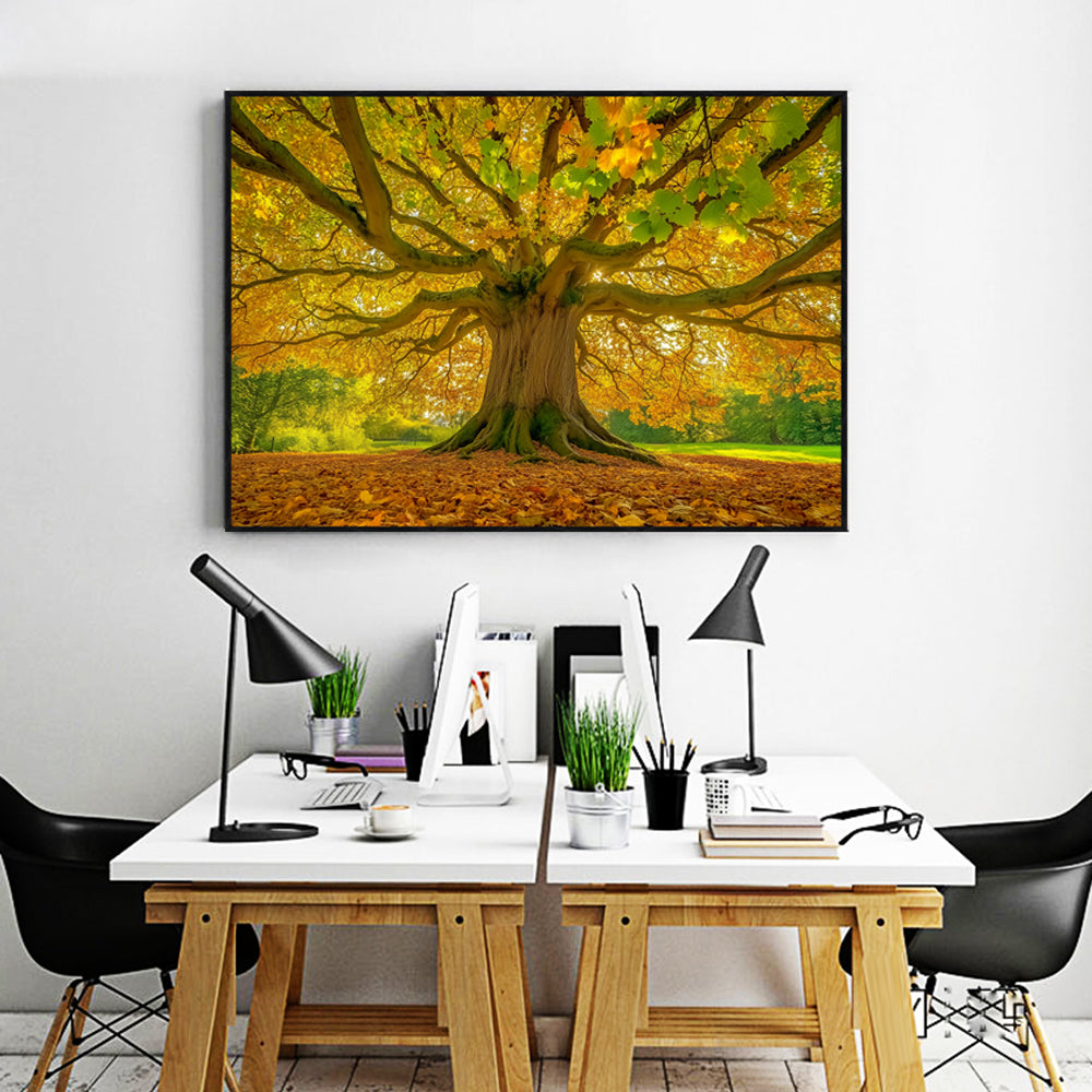 Rooted in Gold: Autumn Elegance - Canvas Wall Art
