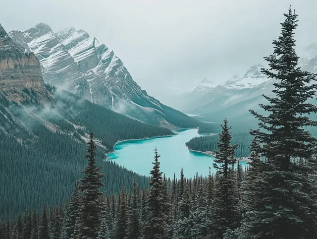 Serene Mountain Lake Canvas Wall Art