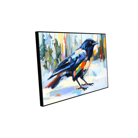 Colourful Wilderness: The Winter Crow - Canvas Wall Art