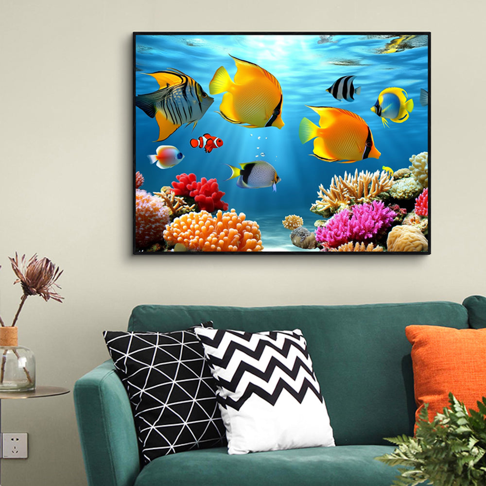 Underwater Paradise Vibrant Coral Reef - Canvas Wall Art