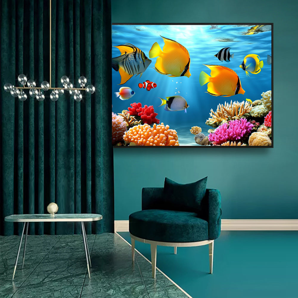 Underwater Paradise Vibrant Coral Reef - Canvas Wall Art