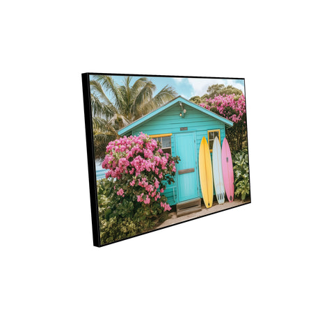 "Tropical Surf Shack Paradise"-Canvas Wall Art