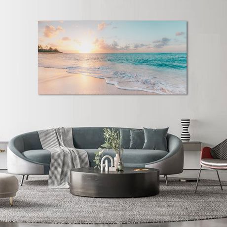 Peaceful Beach Sunrise Canvas Wall Art