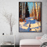 Winter Forest Path Canvas Wall Art - Embrace The Tranquil Beauty Of Snowy Trails