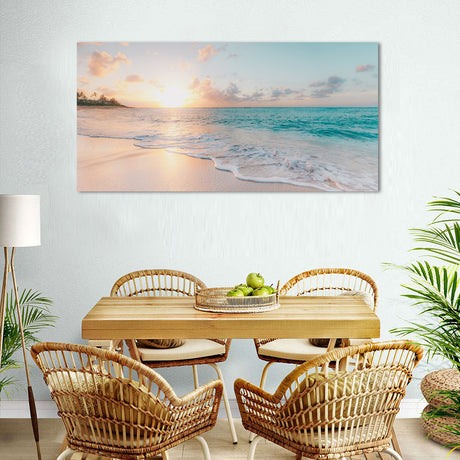 Peaceful Beach Sunrise Canvas Wall Art