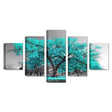 Teal Dreamscape Tree Canvas Wall Art