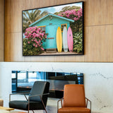 "Tropical Surf Shack Paradise"-Canvas Wall Art