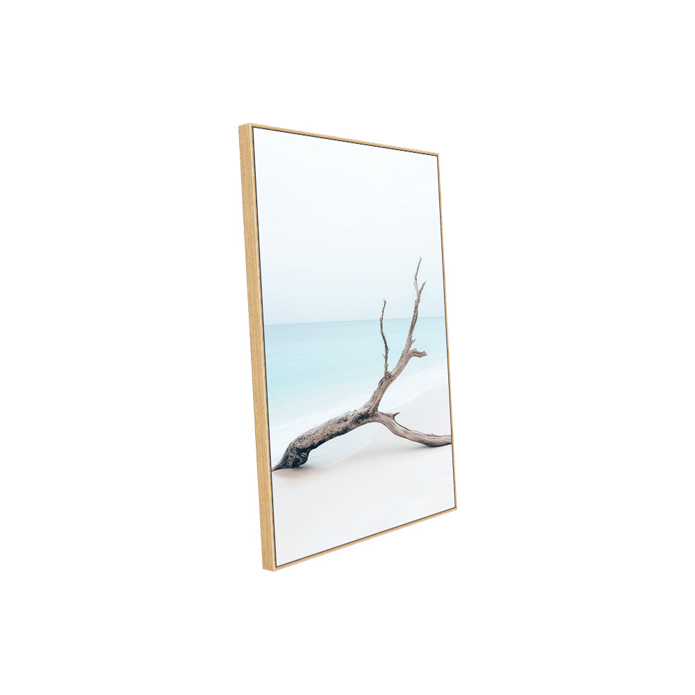 Minimalist Driftwood Beach Canvas Wall Art