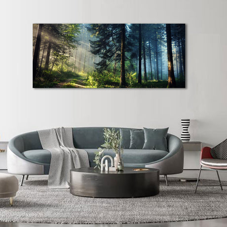 Enchanted Forest Sunrise Canvas Wall Art