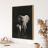 Majestic Elephants in Black and White -Canvas Wall Art