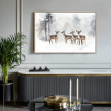 Winter Deer Canvas Wall Art