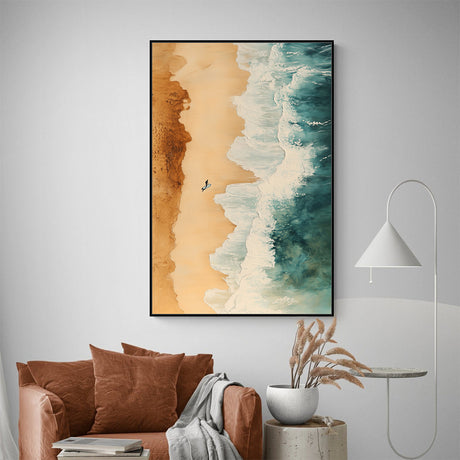 Aerial Beach Canvas Wall Art