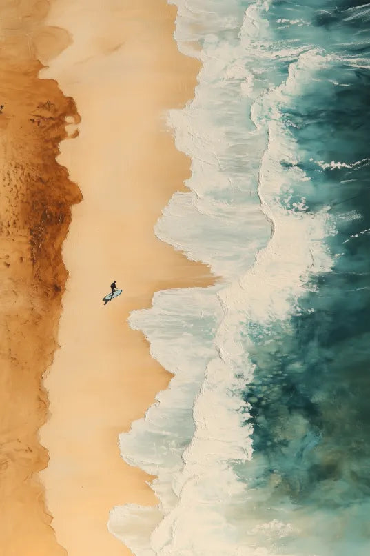 Aerial Beach Canvas Wall Art